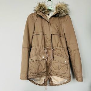 H&M Beige Pile-Lined Parka